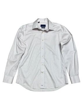 DAVID DONAHUE Luxury Non Iron Trim Fit Plaid Designer Business Dress Shirt